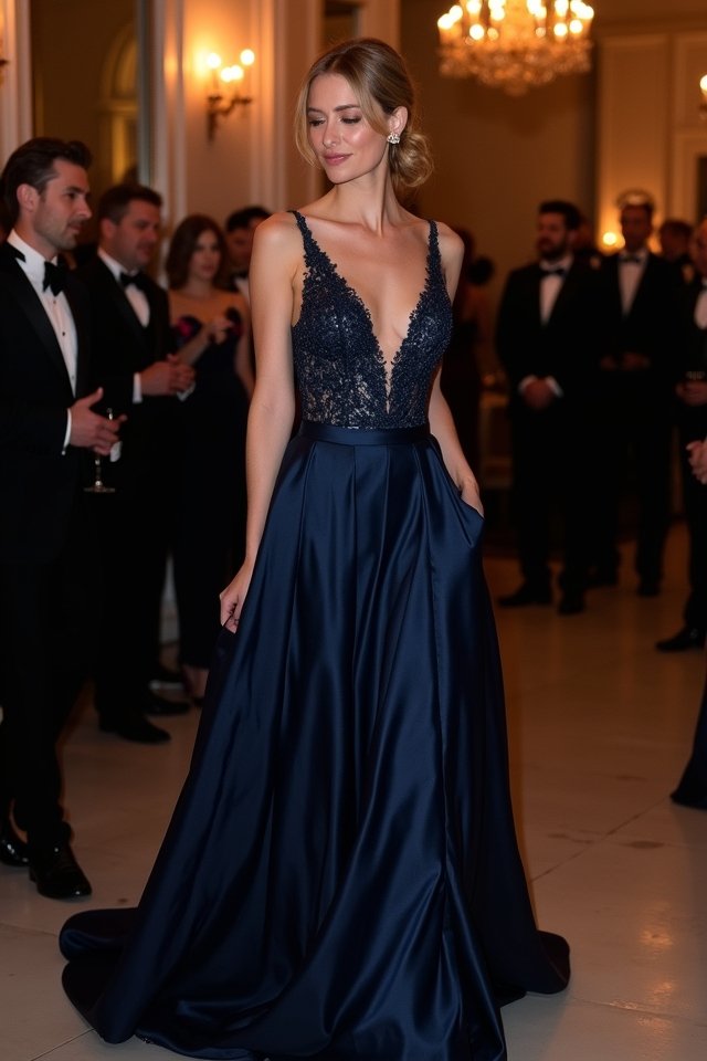 elegant gown with pockets
