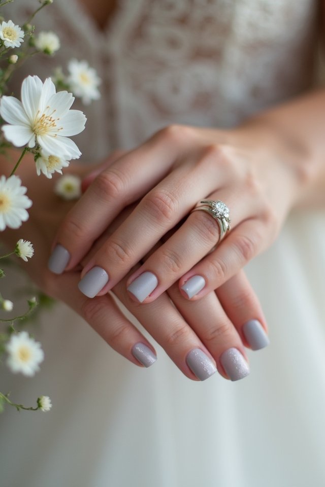 elegant gray ombre nails