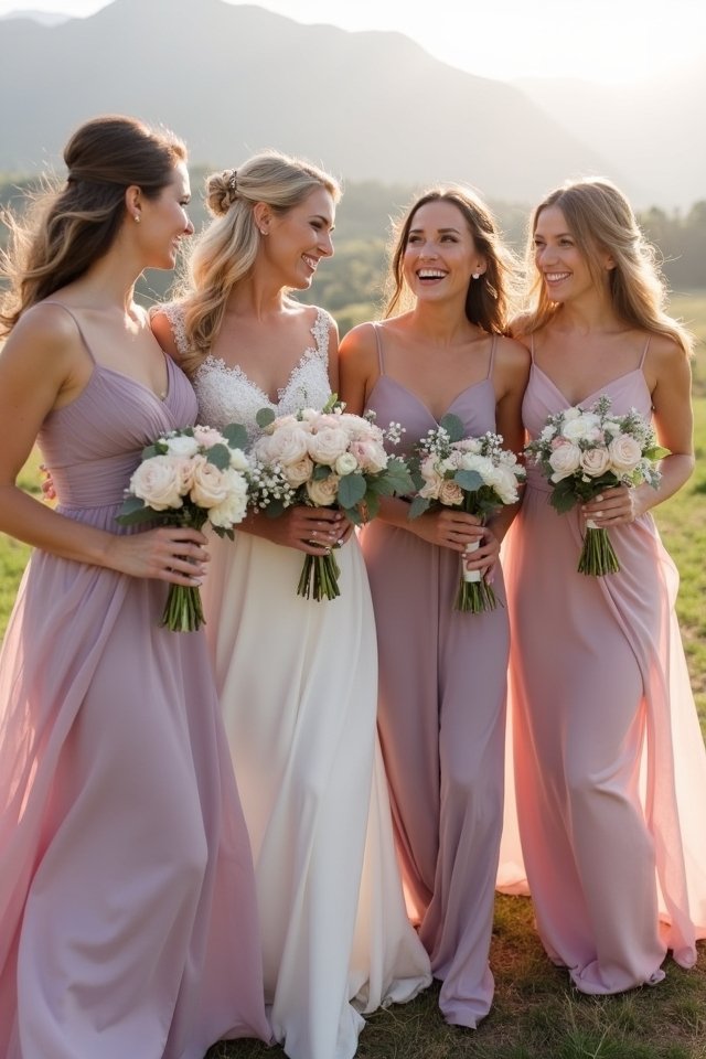 elegant grey bridesmaid dresses
