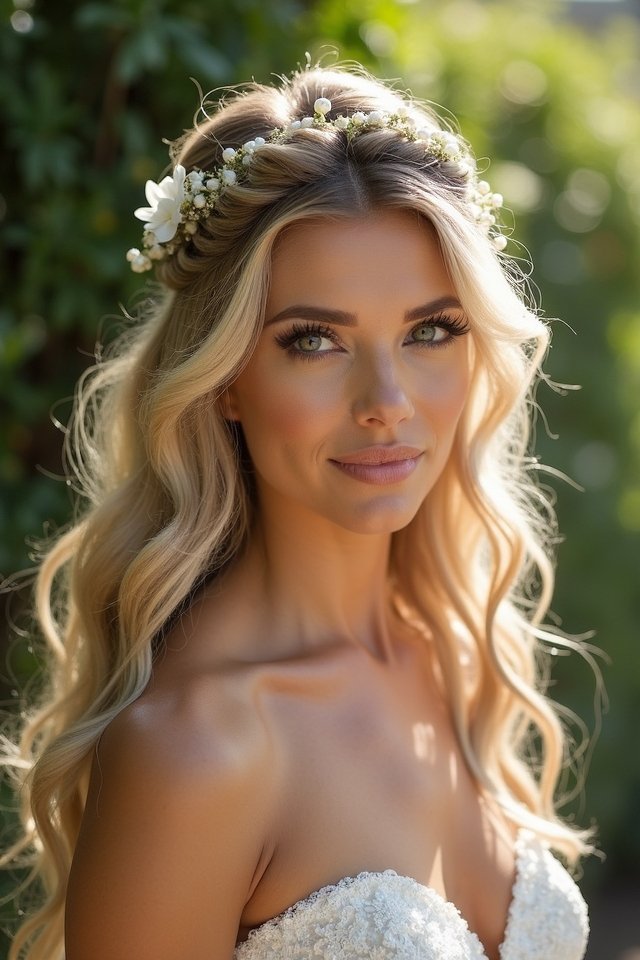 elegant half up hairstyle charm