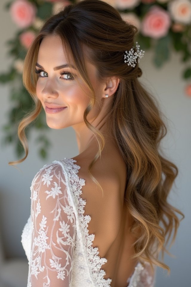 elegant half up hairstyle tips