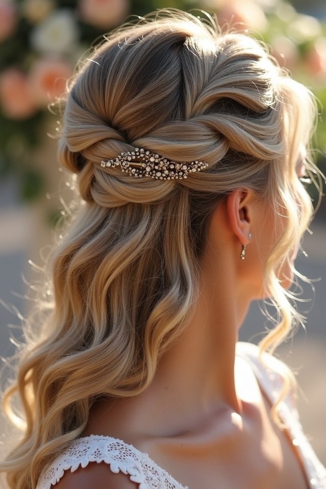 elegant half up half down twist