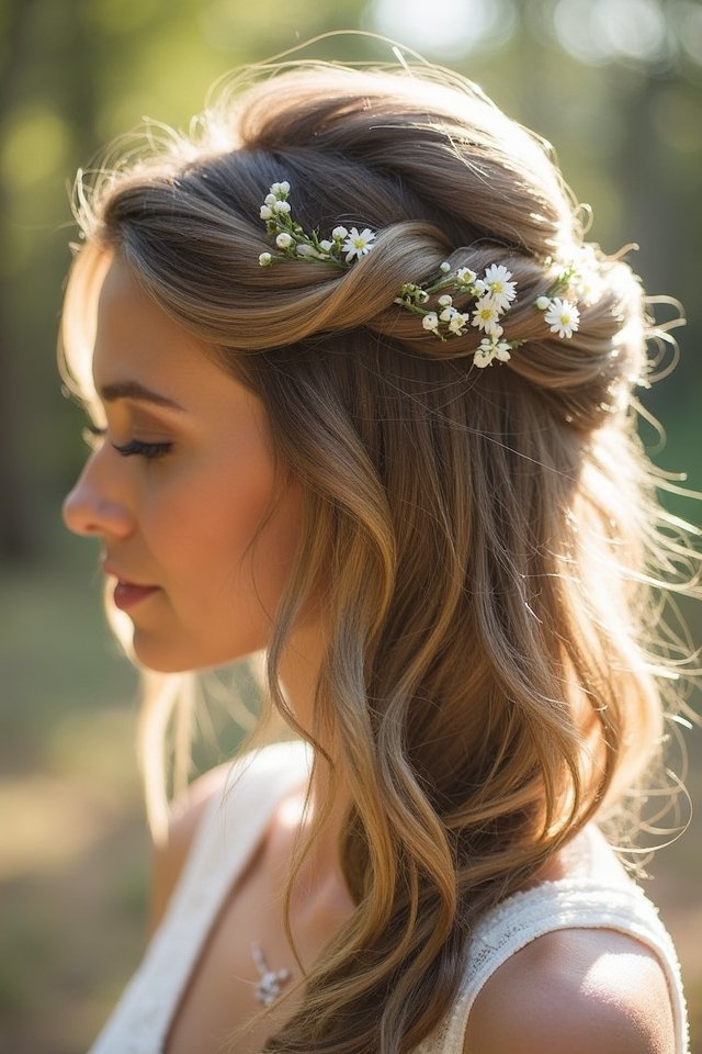 elegant half up twist hairstyle
