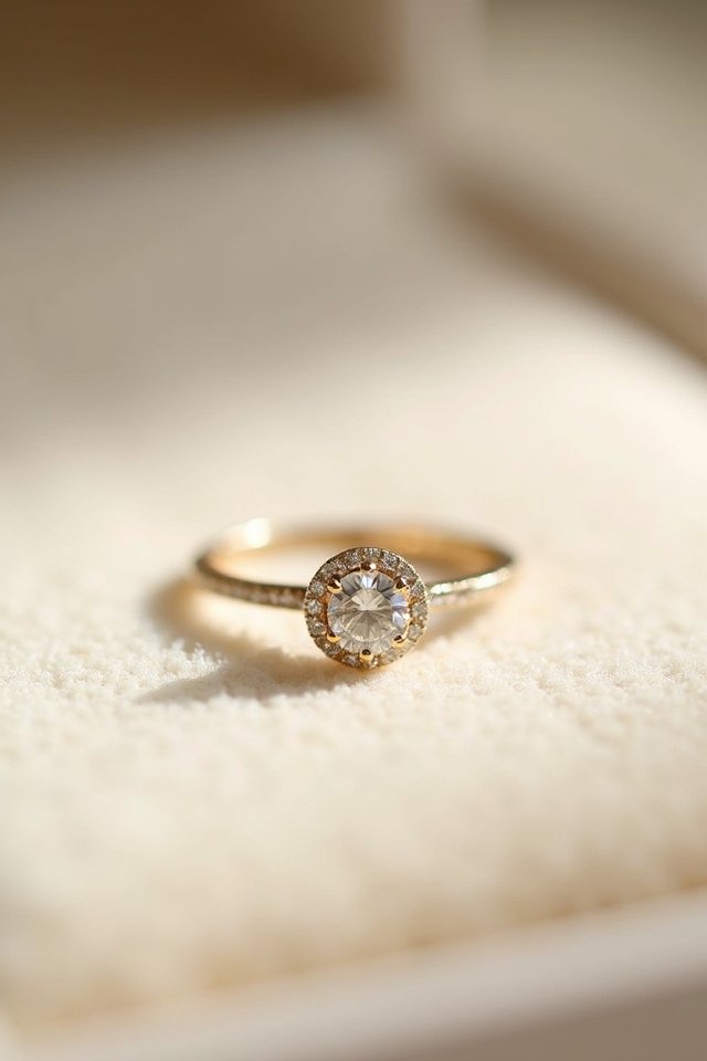 elegant halo engagement ring