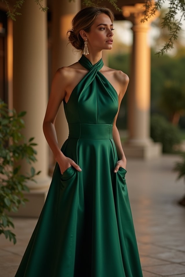 elegant halter neck gown