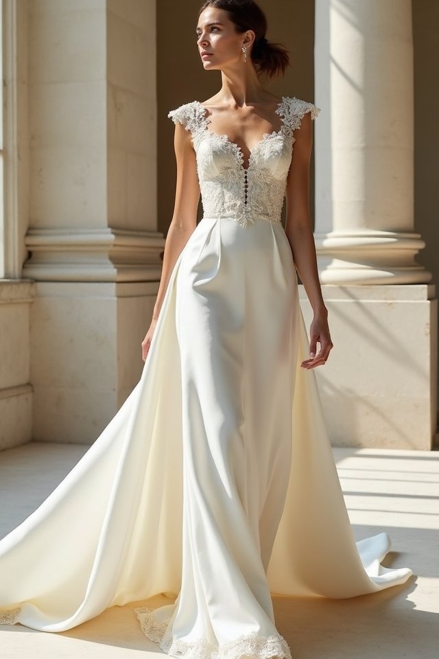 elegant high low bridal dress