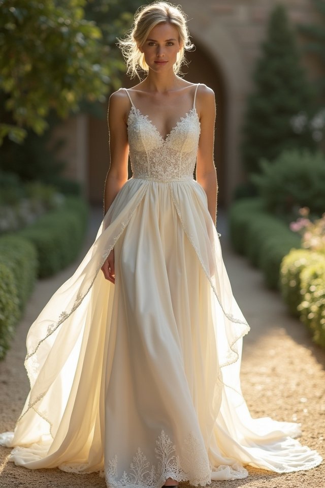 elegant high low wedding dress