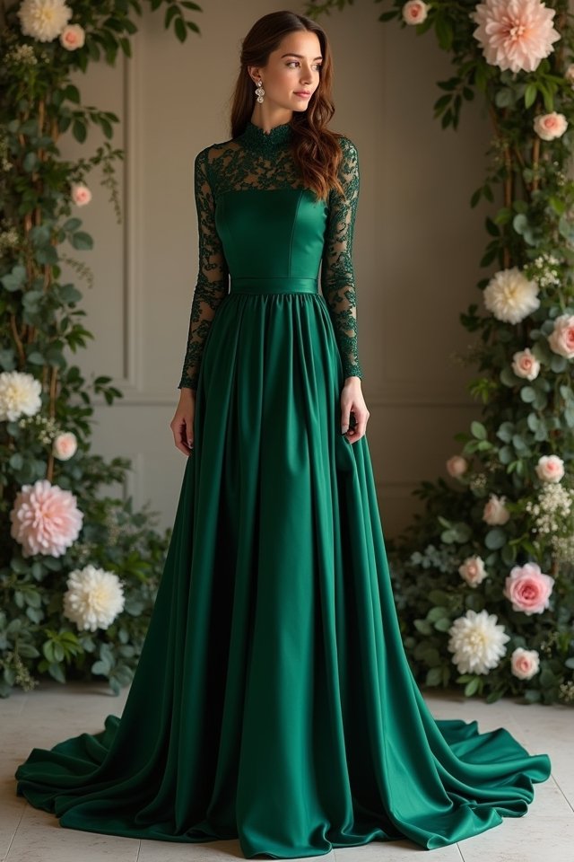 elegant high neck dress