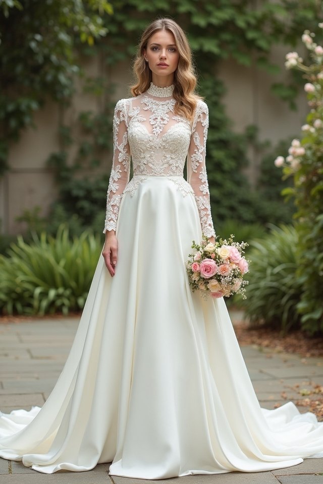elegant high neck dress