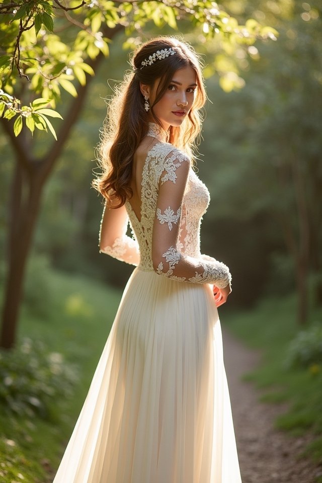 elegant high neck lace dress