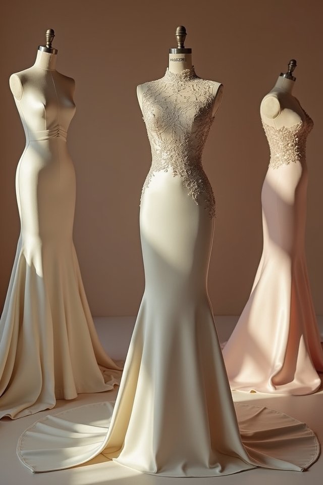 elegant high neck mermaid gown