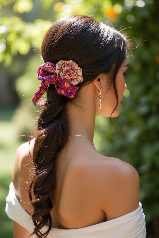 elegant high ponytail wrap