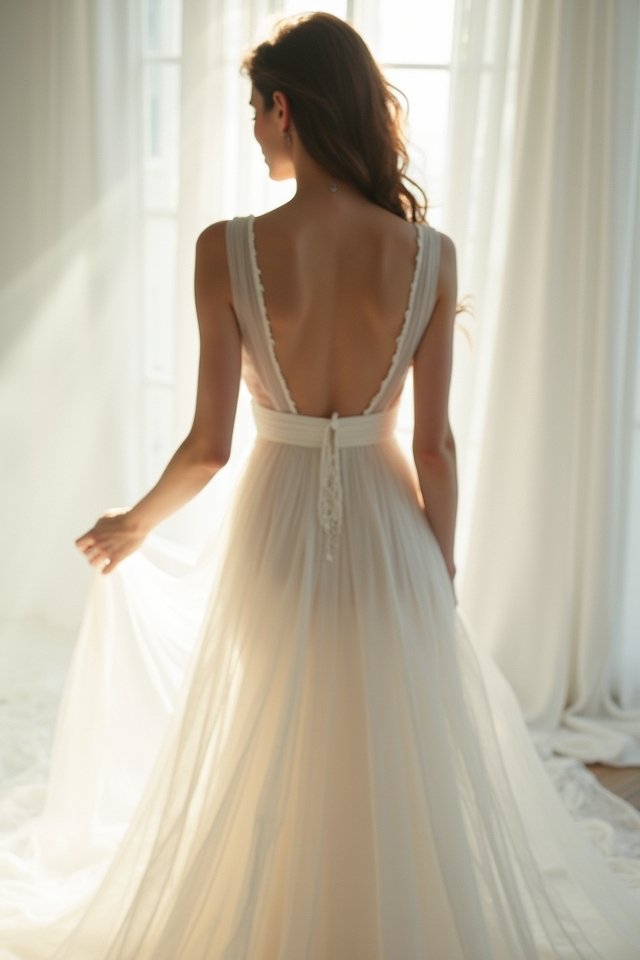 elegant illusion neckline dress