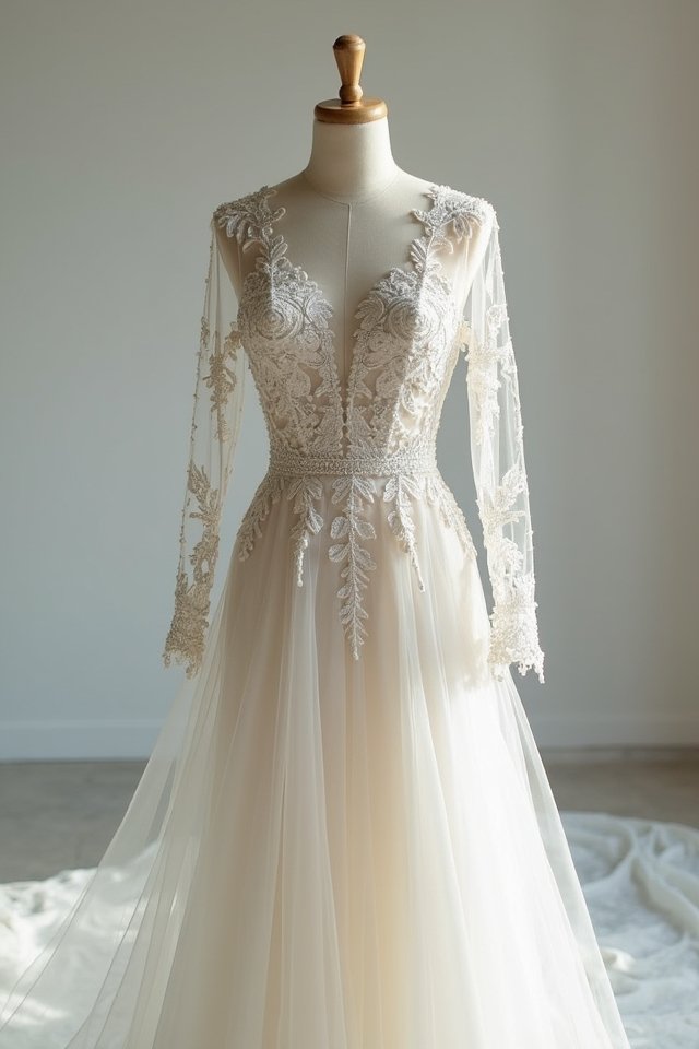 elegant illusion sleeve embellishments