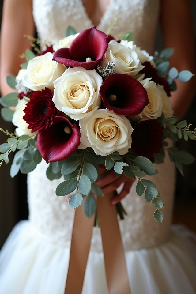 elegant ivory deep red