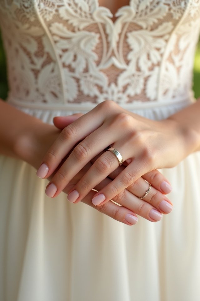 elegant ivory lace nails