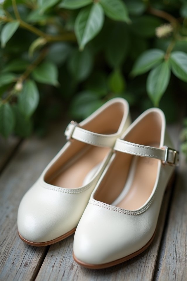 elegant ivory leather flats