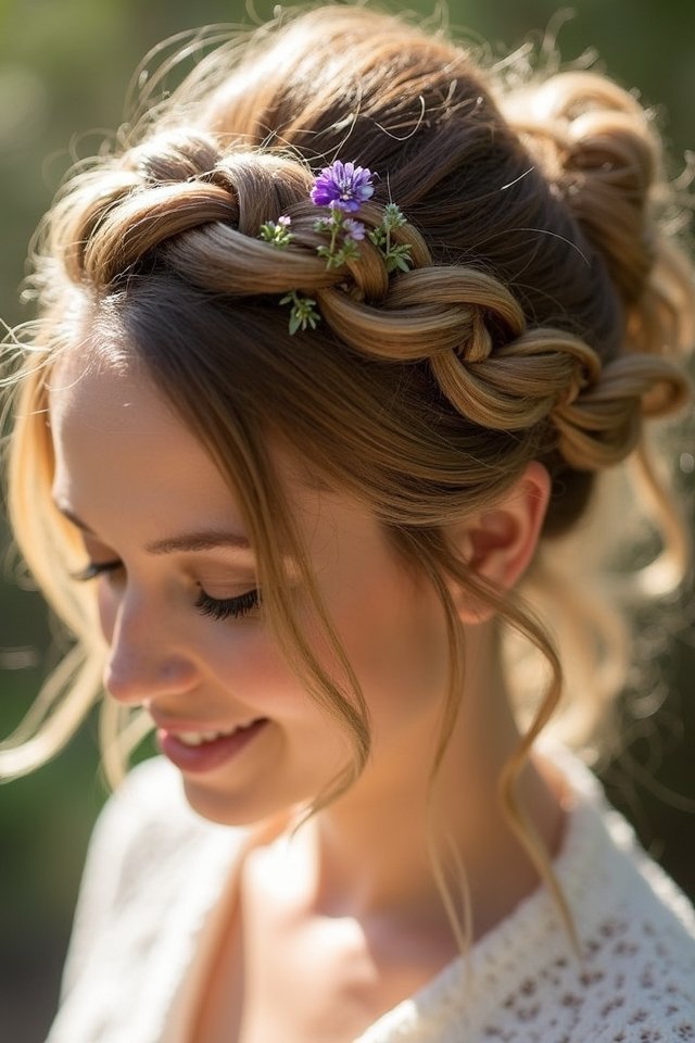 elegant knotted crown braid