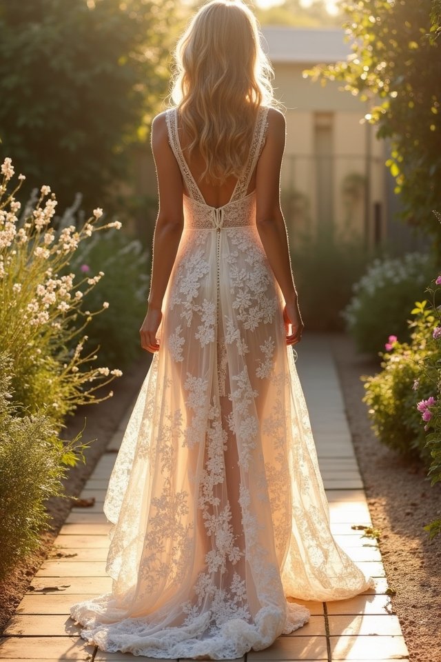 elegant lace a line dress