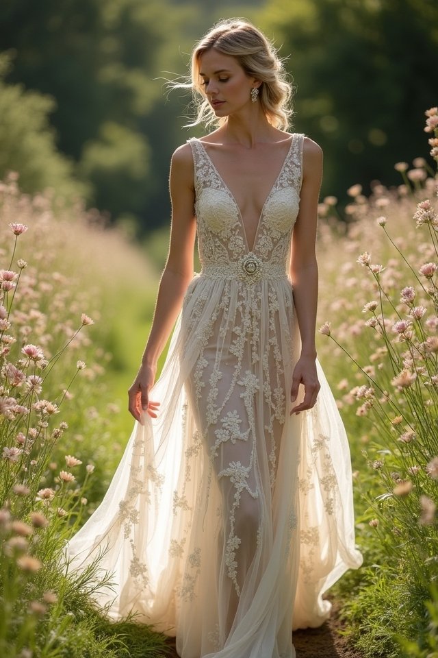 elegant lace a line dress