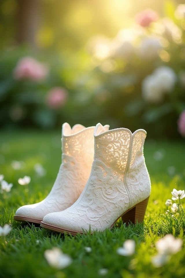 elegant lace ankle boots