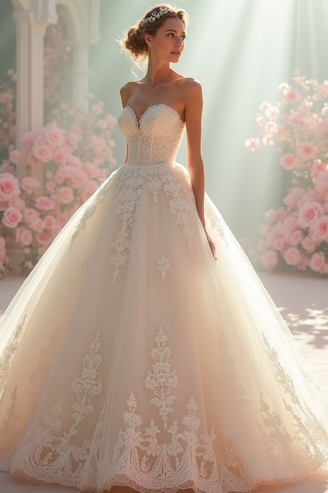 elegant lace ballgown charm