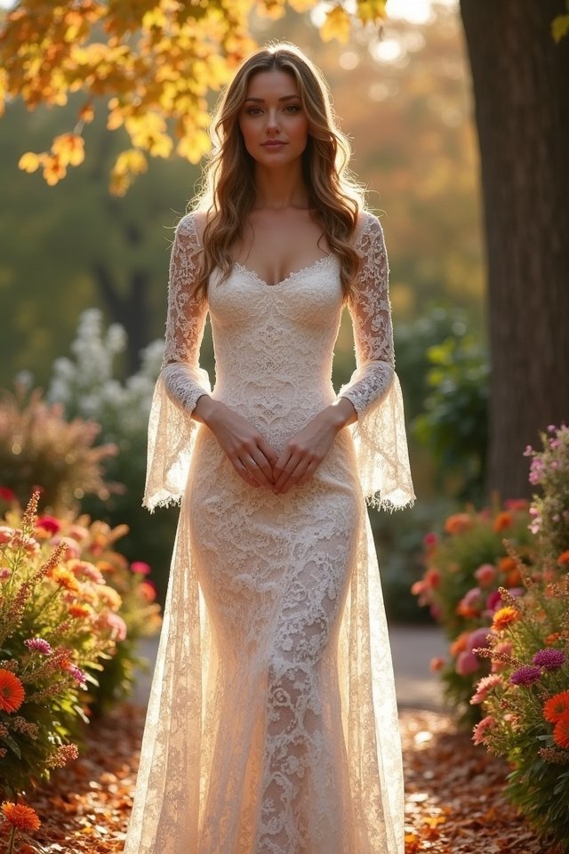elegant lace bell sleeves