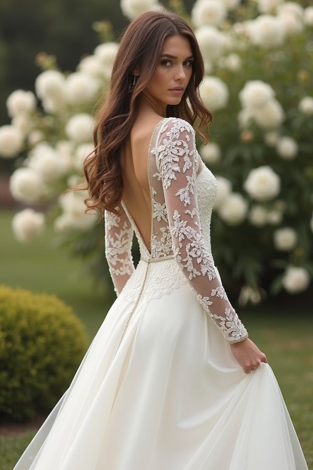 elegant lace bridal gown