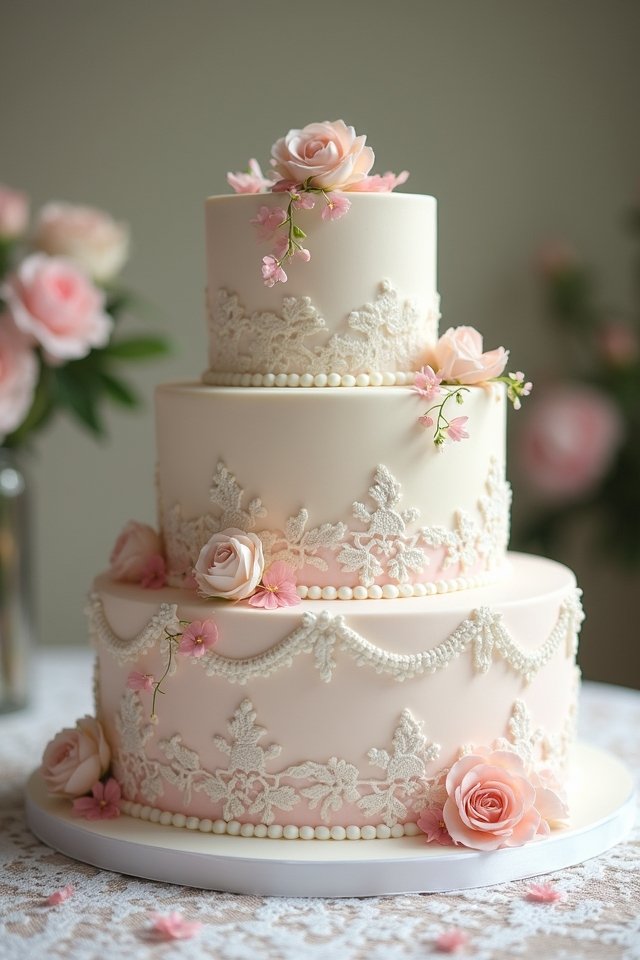 elegant lace cake design