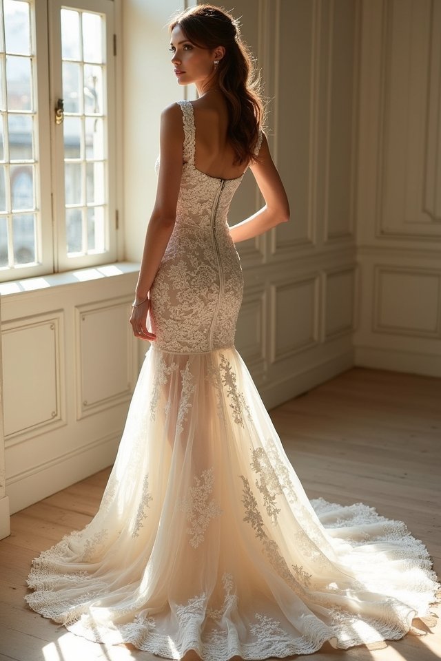 elegant lace corset gown