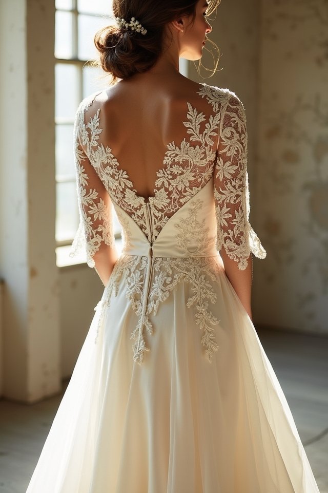 elegant lace fit and flare