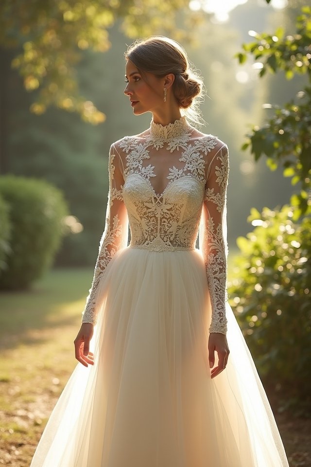 elegant lace high neck