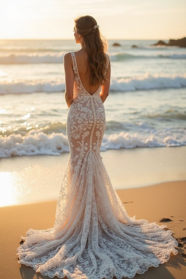 elegant lace mermaid gown