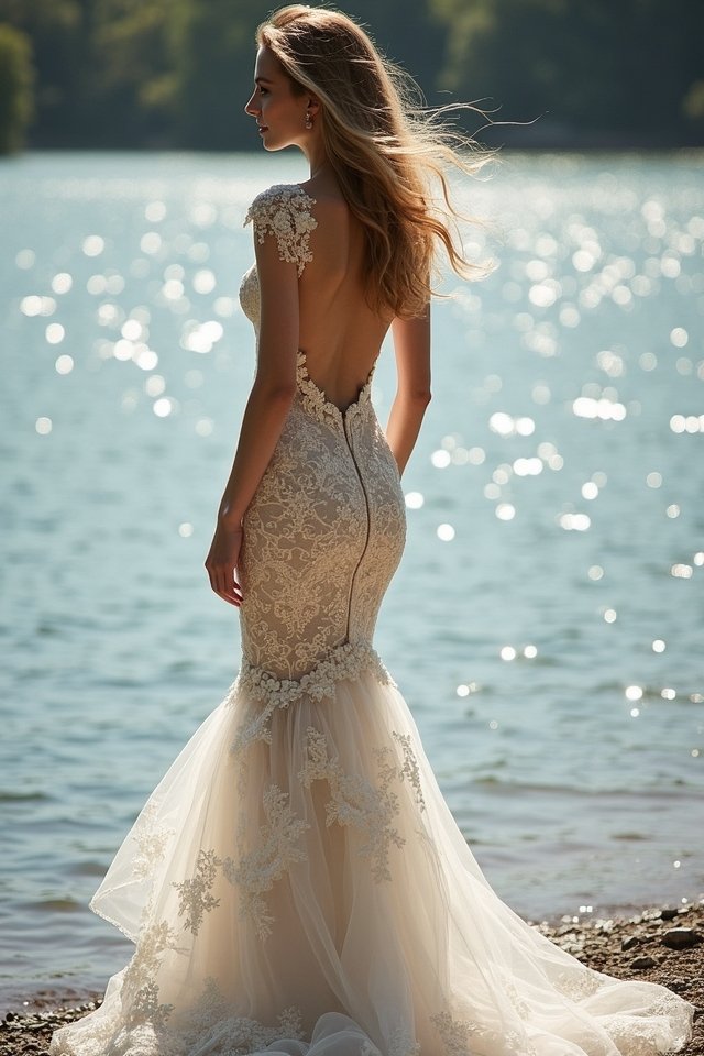 elegant lace mermaid gown