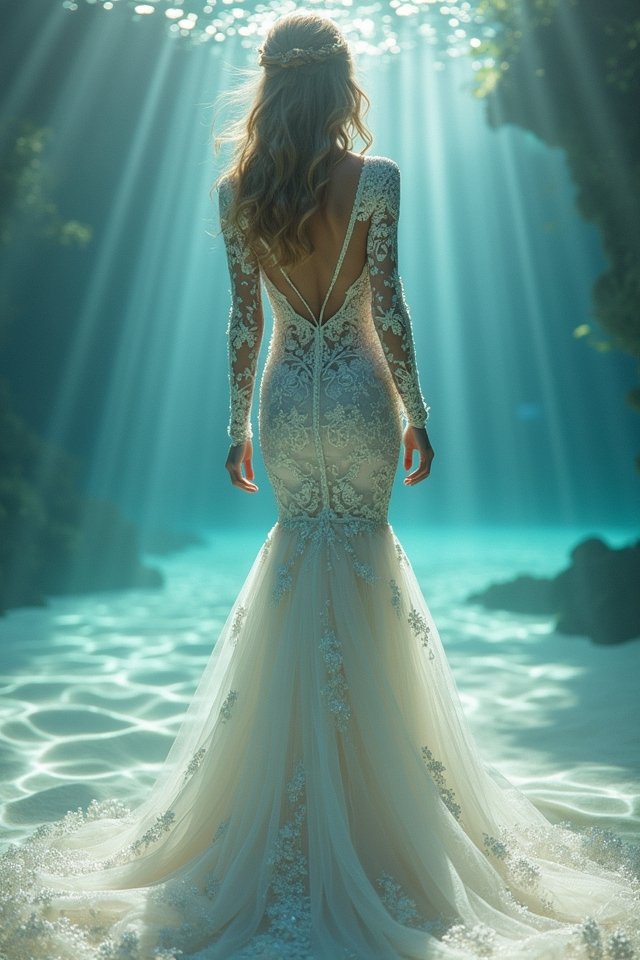 elegant lace mermaid gown