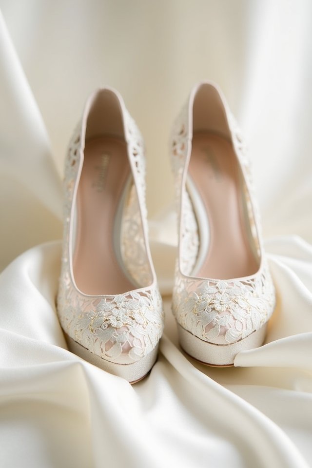 elegant lace platform shoes
