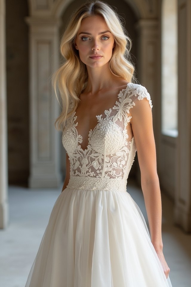 elegant lace wedding dress