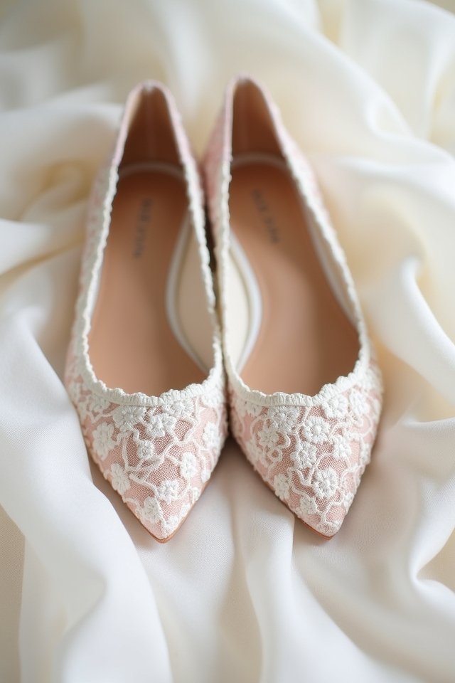 elegant lace wedding flats