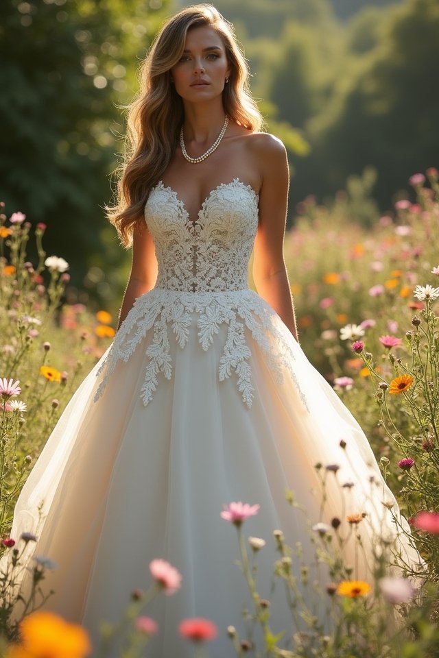 elegant lace wedding gown