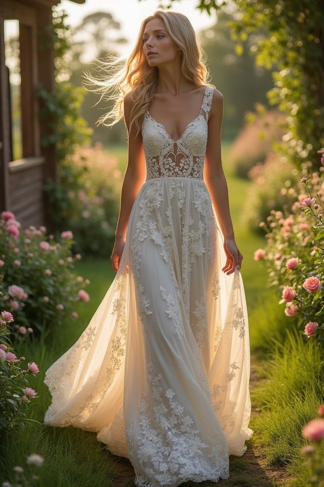 elegant lace wedding gown