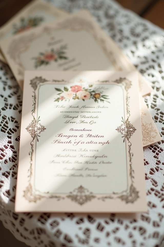 elegant lace wedding invitations