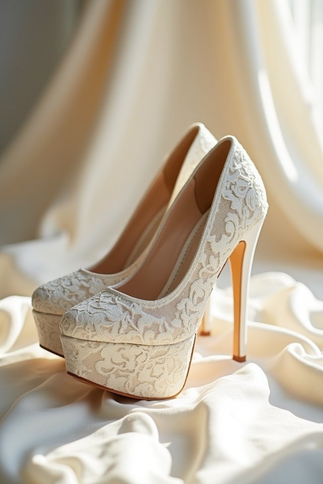 elegant lace wedding platforms