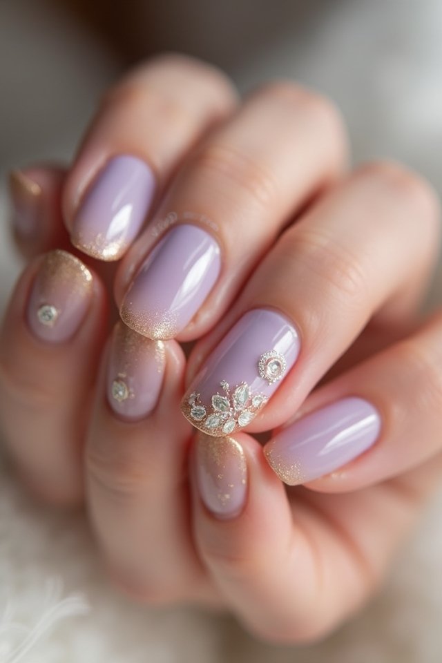 elegant lavender nude ombre