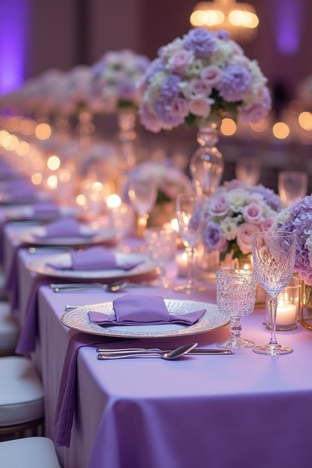elegant lilac table linens