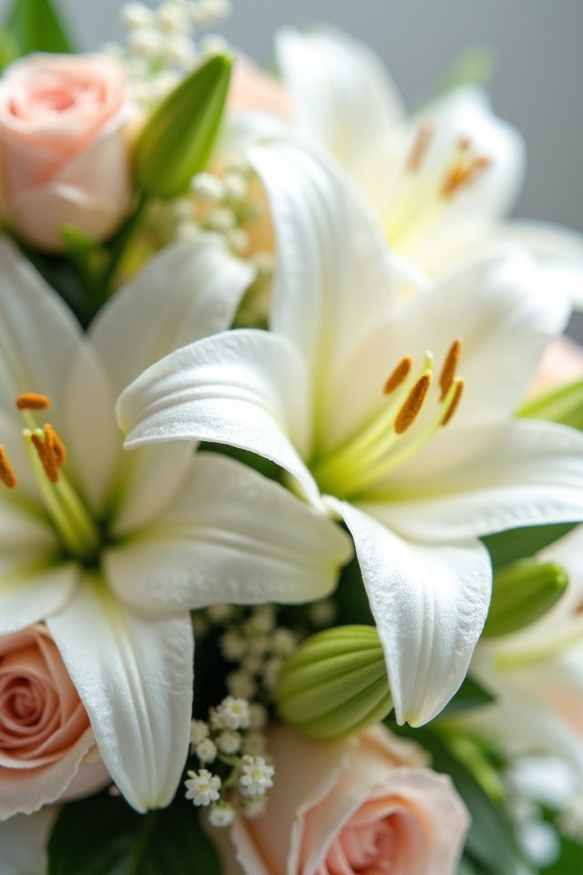 elegant lily wedding bouquet
