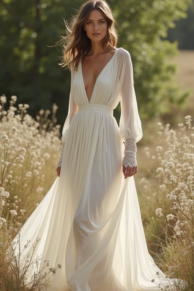 elegant long sleeve gowns