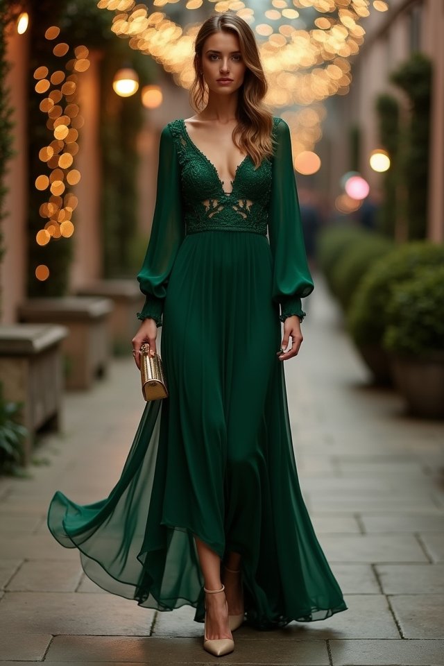 elegant long sleeve midi