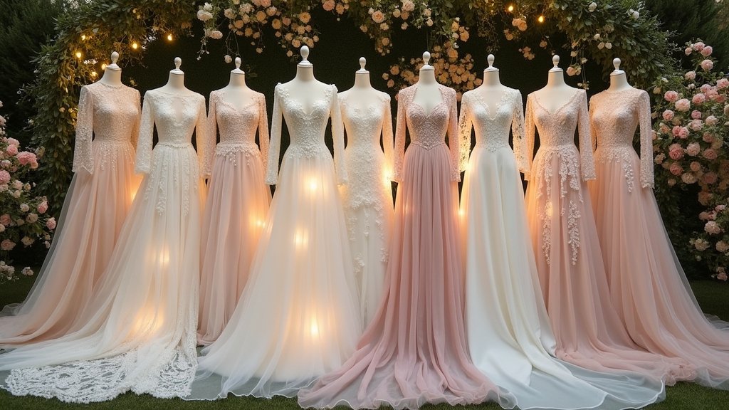 elegant long sleeved wedding gowns