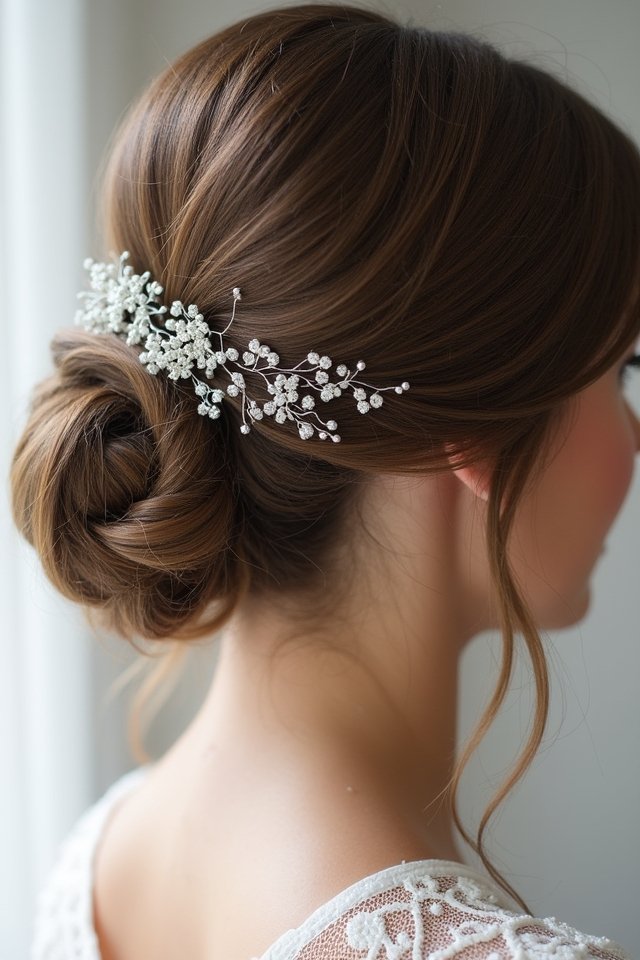 elegant low bun accessories
