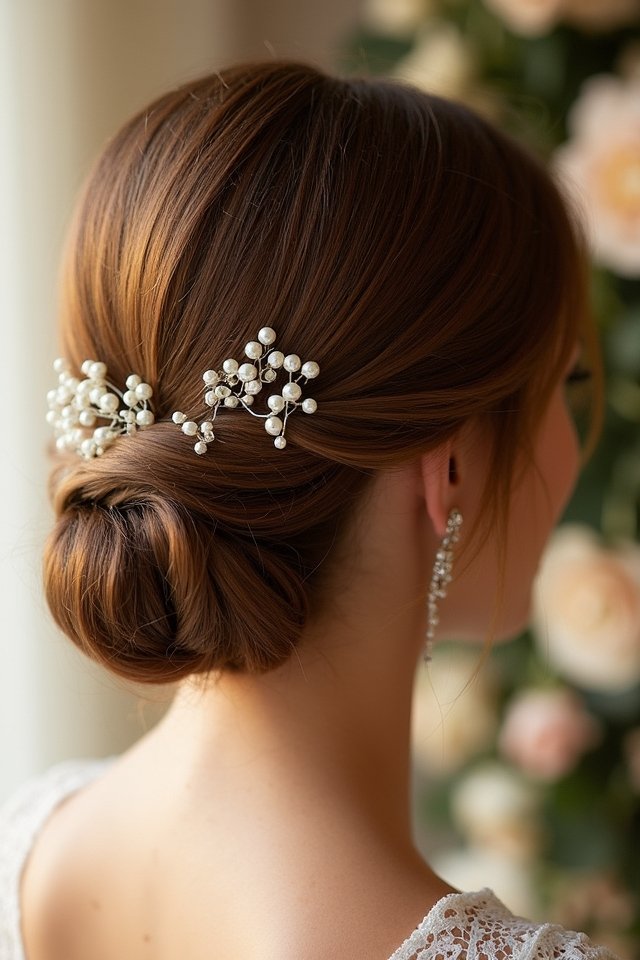 elegant low chignon styling